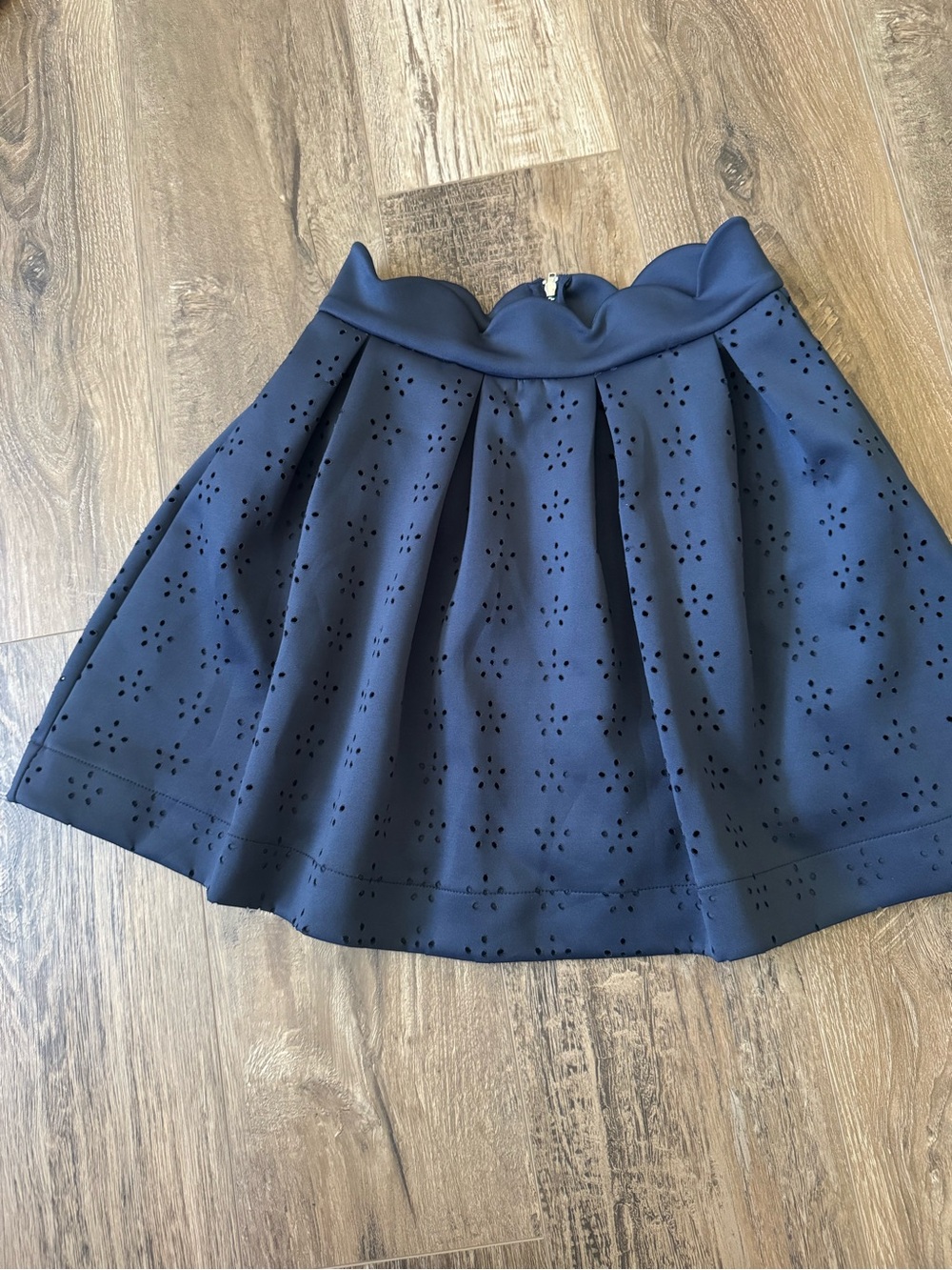 Alya Navy Eyelet Circle Skirt
